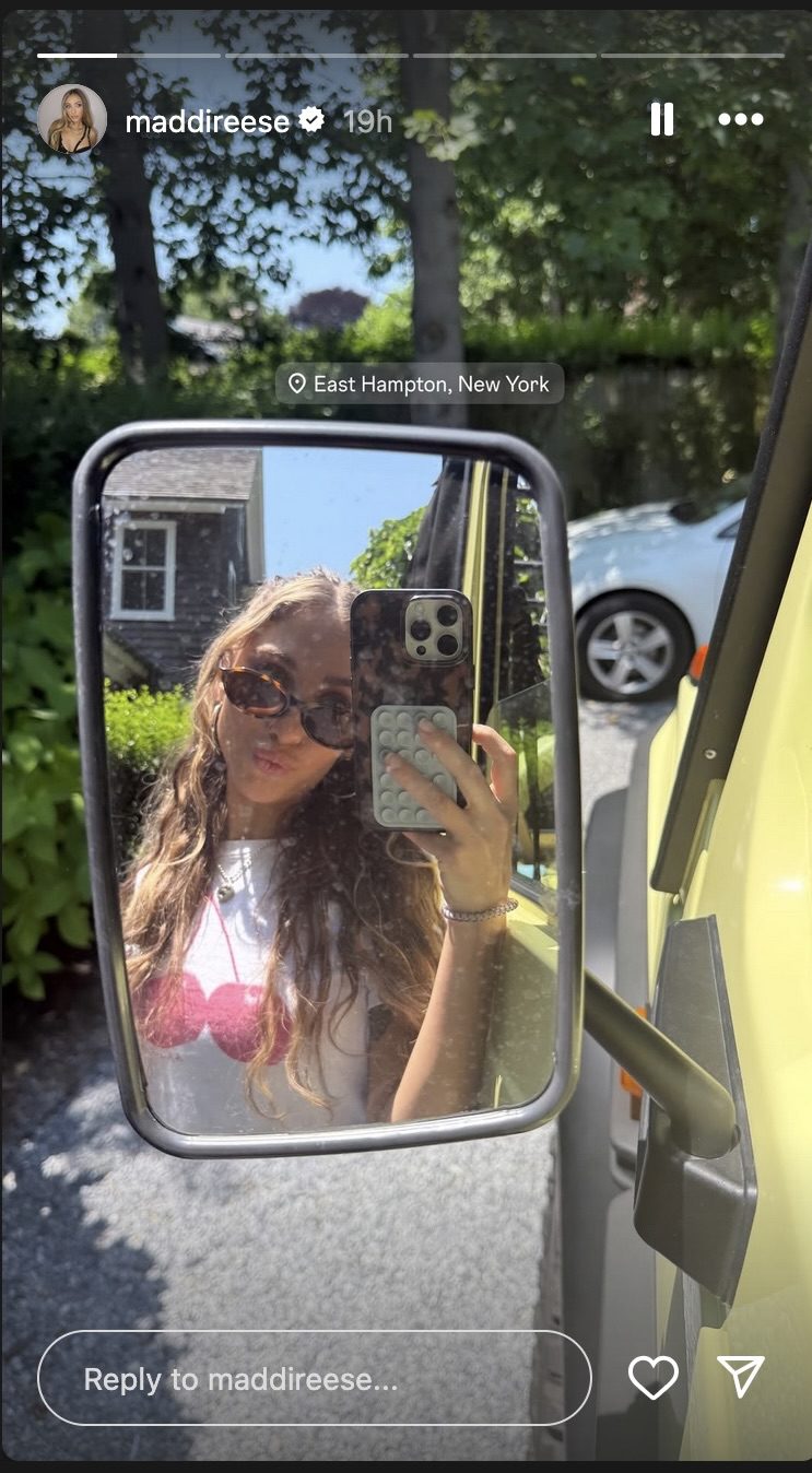 DJ Maddi Reese selfie tagged in The Hamptons as Summer House starts filming